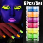 Luminous Powder Factory - Loose 6pcs/set Colors UV Neon Face Powder