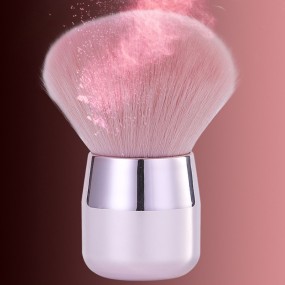 Powder Makeup Brush Factory - Portable Pink Mushroom Aluminum Handle Brush