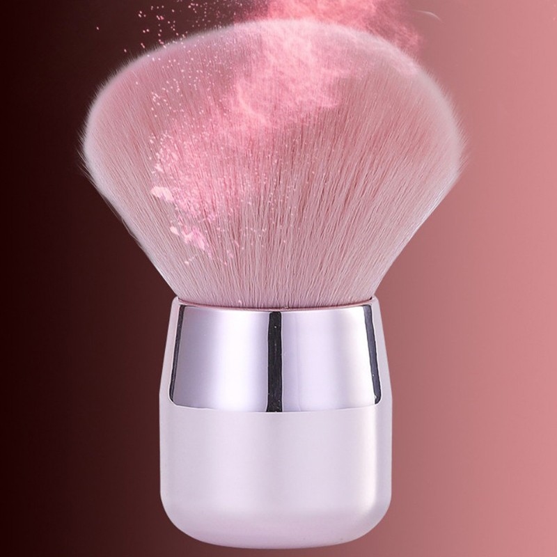 Powder Makeup Brush Factory - Portable Pink Mushroom Aluminum Handle Brush