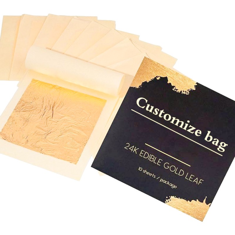 Gold Leaf Supplier - 24k Artificial Taiwan Edible Gold Leaf Leaves Sheet Foil