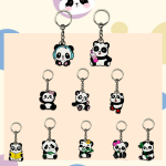 Keychain Supplier - For Amazon Hot Cartoon Panda PVC Soft Rubber