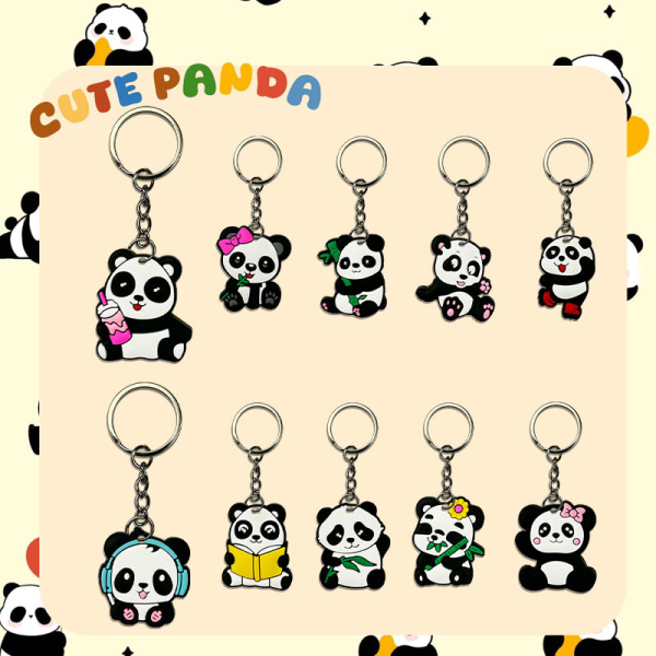 Keychain Supplier - For Amazon Hot Cartoon Panda PVC Soft Rubber