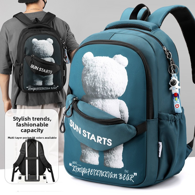 Schoolbags Factory - High Quality Waterproof Large Capacity Spine Geometric