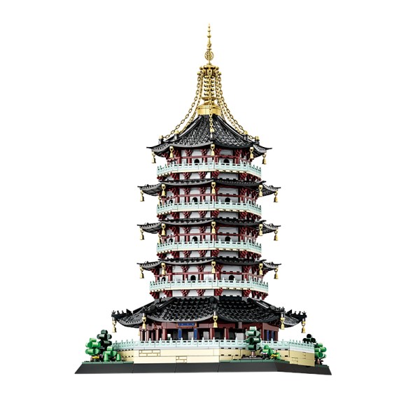 Building Block Set Supplier - WANGE 6236 Mini Chinese Leifeng Pagoda ABS