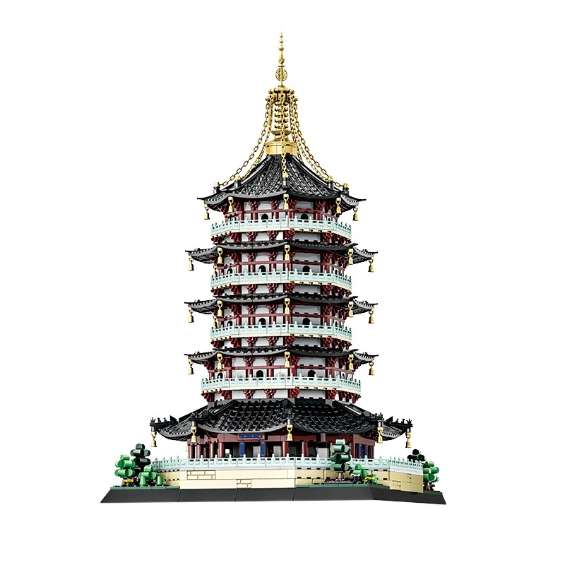 Building Block Set Supplier - WANGE 6236 Mini Chinese Leifeng Pagoda ABS