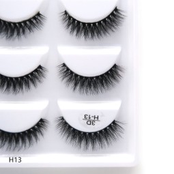 Eyelash Vendor Supplier - New Style Fluffy 14mm Mink 3D Winged Natural
