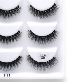Eyelash Vendor Supplier - New Style Fluffy 14mm Mink 3D Winged Natural