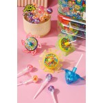 Wholesale Halal Plastic UFO Gyro Candy Toy Spinning Top Toy with Lollipop Candy Sweets for Kids