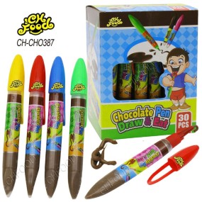 Wholesale and OEM Chocolate Jam Liquid Candy Pen Syringe Shape Toy Kids Halal Candy Sweets Custom