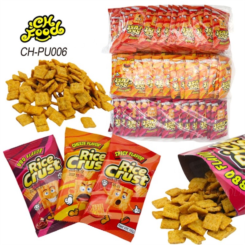 Custom Salty and Crispy BBQ Cheese and Spicy Rice Crust Puffed Food Snack for Kids