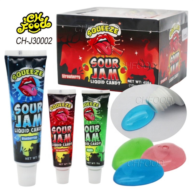 Wholesale Low MOQ Fruit Flavor Toothpaste Squeeze Sour Jam Liquid Candy Sweets
