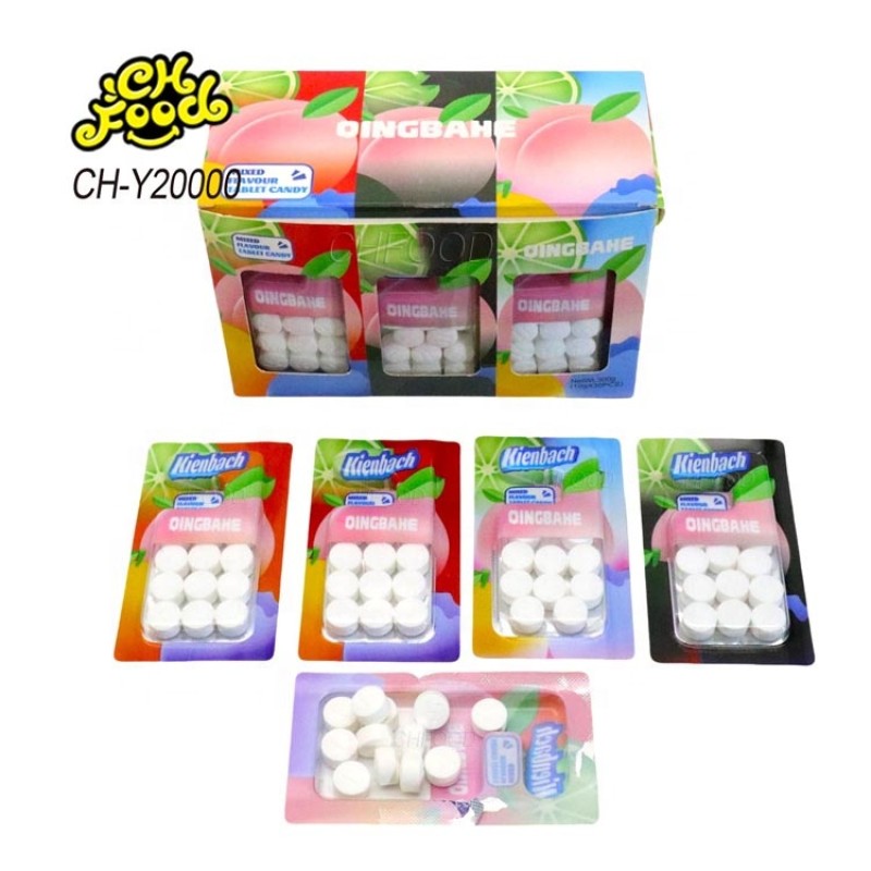 Low MOQ Candy Supplier Wholesale Fruit Flavor Tablet Pressed Candy Sweets