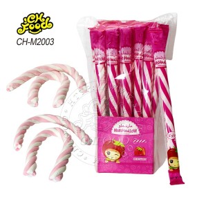 Hot Long Twist Stick Marshmallow Sweets OEM and Wholesale Halal Fruit Flavor Cotton Candy in China