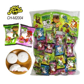 Customized Halal Stuffed Marshmallows Candy Sweet Soft Cotton Candy Center Filled Fruit Jam