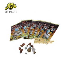 Crispy Coated Chocolate Flavor Stone Shape Chewy Milk Candy