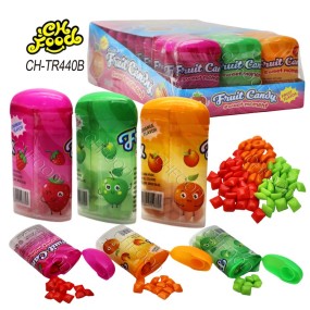 Wholesale Fruit Candy Packing in Small Bottle Square Mini Chewing Gum Candy Toy for Kids