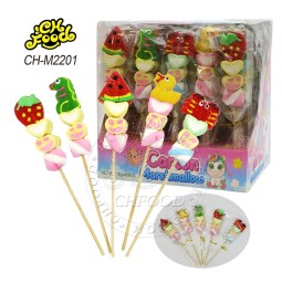 Customized Halal Cartoon Strawberry Watermelon Duck Giant Crab Shape Marshmallows with Heart Face and Twist Cotton Candy Sweets