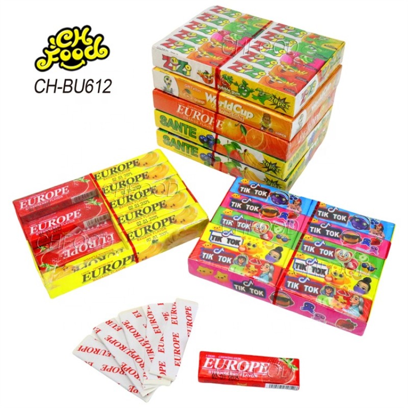 Manufacturer Wholesale Hot Selling 5 Piece ZIZI Fruit Flavor Tattoo Bubble Gum