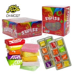 Hot Selling Wholesale Custom Factory Halal Fruit Flavor Swiss Juice Milk Chewy Candy Sweets