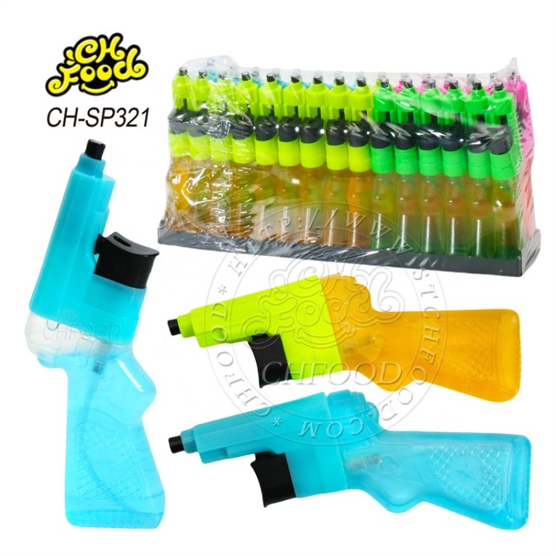 Wholesale and Custom Fruit Flavor Gun Shape Spray Liquid Candy Sweets Toys for Kids