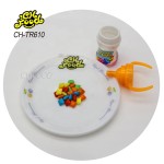 Wholesale Tray Packing Funny Cartoon Nipple Bottle Shape Whistle Toy Candy with Fruit Flavour Mini Bubble Gum Halal Chewing Gum
