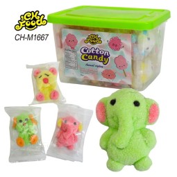 Custom Cute 3D Animal Elephant Dog Mouse Shaped Marshmallow Candy Wholesale and OEM Cartoon Shape Halal Sweets Cotton Candy