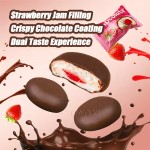 New Halal Crispy Chocolate Coated Strawberry Jam Filled Marshmallow Sweets Candy Wholesale