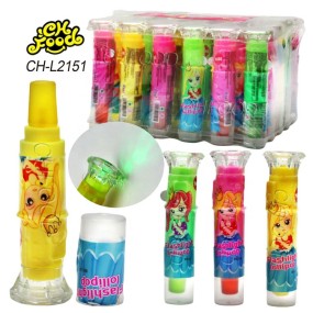 China Supplier Plastic Electric Light Toy Small Flashlight Toy Hard Candy Lollipop for Children Halal Kids Candy Snack