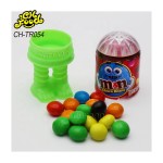 OEM Candy Manufacturers Wholesale Cartoon Spring Man Bottle Toy with Puffed Choco Beans Candy Sweets for Kids