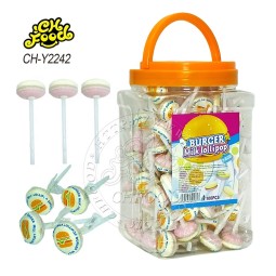 Wholesale Hamburger Milk Lollipop Tablet Candy Sweets
