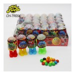 OEM Candy Manufacturers Wholesale Cartoon Spring Man Bottle Toy with Puffed Choco Beans Candy Sweets for Kids