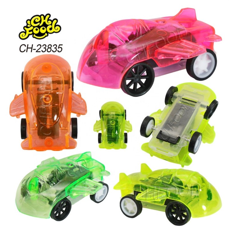 Wholesale Low MOQ Bulk Cheap Plastic Small Transparent Aircraft Toy Car Pull-back Vehicle Promotion Toy for Kids