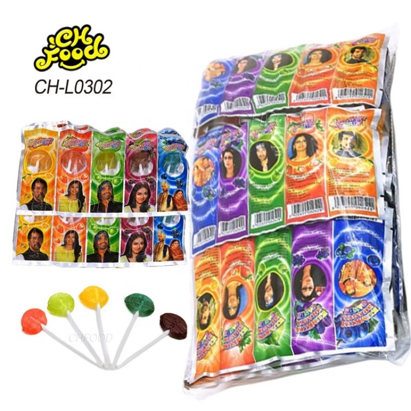 Custom 5 Fruit Flavor Mini Lollipop Halal Hard Candy Sweets Snack