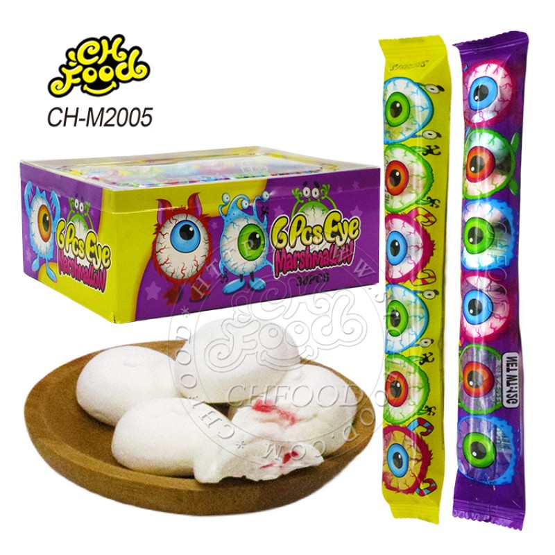 Manufacturers Easter 6PCS Eye Marshmallow Jam Filling Halal Fruit Flavor Cotton Candy Sweets