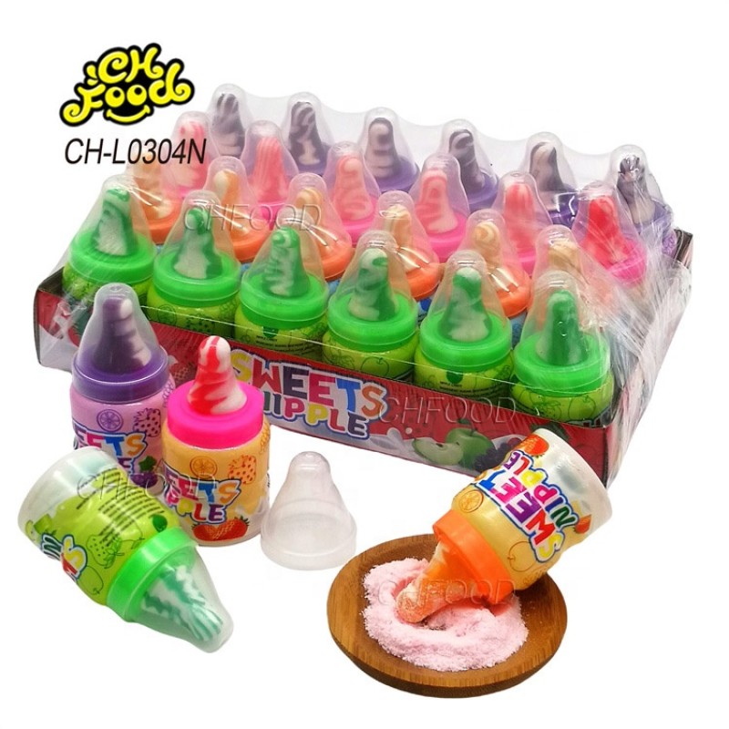 Factory Custom Fruit Flavor Nipple Hard Candy Sweets Lollipop Feeding-bottle Toy Candy for Kids