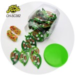 Leaf Shape Gummy Candy Sweets Wholesale Halal Mini Tablet Candy Ball with Gummy Jelly Candy