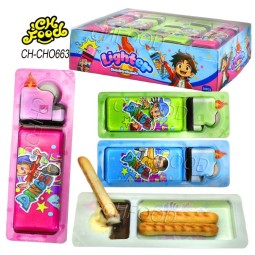 Halal Snack Wholesale and OEM Lighter Shape Chocolate With Biscute Cup Kids Chocolate and Biscuits