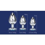 Set of 3 Unique Metal Taper Thread Anal Plug Sex Toys for Adults S/M/L Diamond for Women/Men/Couples