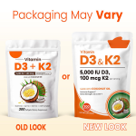 Cross-Border Hot-Selling Vitamin D3&K2 Coconut Oil Soft Capsules Adult Dosage Direct Source Factory