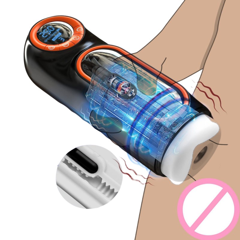 Fully Automatic Sucking Telescoping Masturbation Cup for Male 10 Frequency Vibration Masturbation Cup for Male Sex Toy