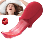 Hot Sale Realistic Tongue Licking Rose Vibrator Adult Female Sex Toys with G-Dot Clitoral Stimulator Nipple Massager