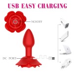 2025 New Arrival Girls Power Rose Shape Silicone Anal Plug Colorful Adult Butt Plug Safer Sex Product Sex Toy Box for Women