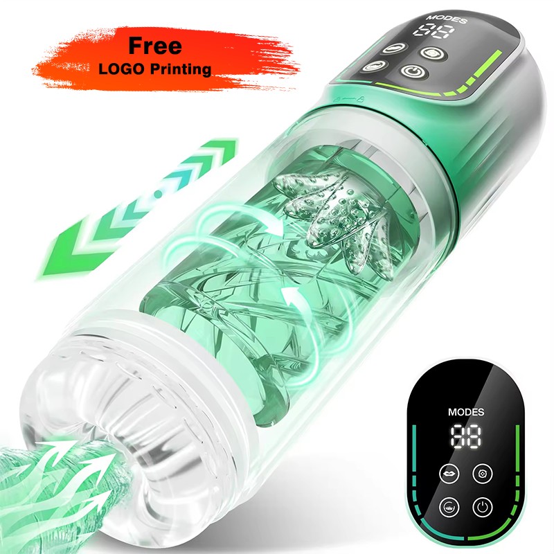 Fully Waterproof IPX7 Automatic Man Stroker Machines Vacuum Pump Thrusting Rotating Sucking Cup Electric Male Masturbators