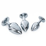 Set of 3 Unique Metal Taper Thread Anal Plug Sex Toys for Adults S/M/L Diamond for Women/Men/Couples