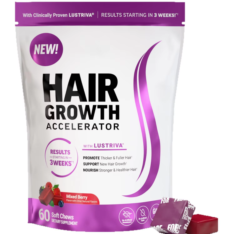 Women's Hair Growth Vitamin Chewable Gummies  Amazon Factory Wholesale Nutritious Hairgrowth Supplement Hard