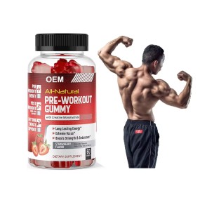 Oem Hot Selling Pre-Workout Gummies with Enhanced Creatine Monohydrate for Men and Women