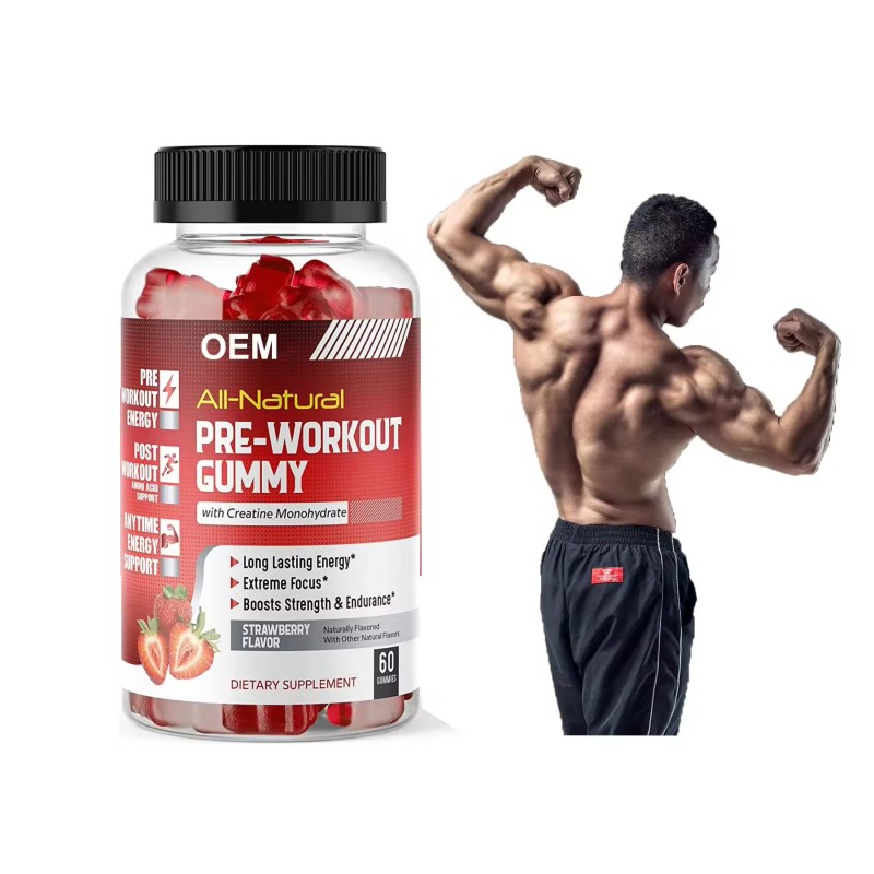Oem Hot Selling Pre-Workout Gummies with Enhanced Creatine Monohydrate for Men and Women