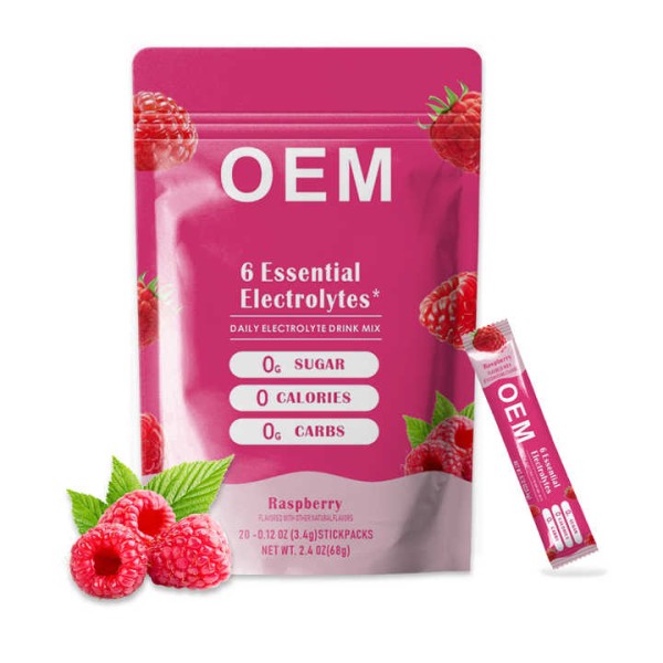Factory Supply Food Grade Rsberry Electrolyte Powder Sugar Free Electrolytes to Support Hydration on Keto Diet & Party Recovery