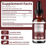 OEM/ODM Korean Red Panax Ginseng Extract Liquid Drops Organic Ginseng Root Drops Immune Support Vegan Ginseng Drops