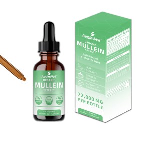 AegleWell Private Label Organic Mullein Leaf Extract Drop Lung Detox Cleanse Fast Absorbing Herbal Liquid Mullein Drops